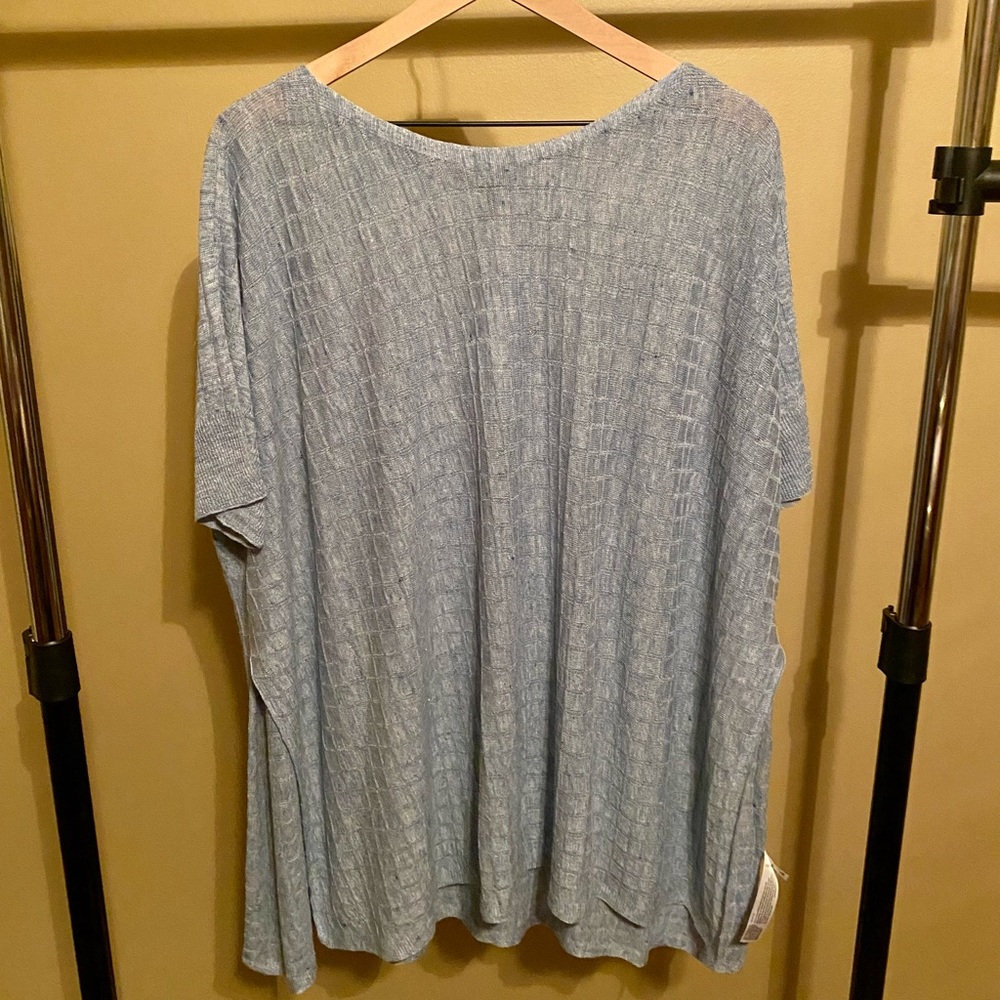 Eileen Fisher Blue Bateau Top L/XL New NWT - Picture 1 of 5